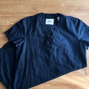 Black Linen Lands End Dress Size 12